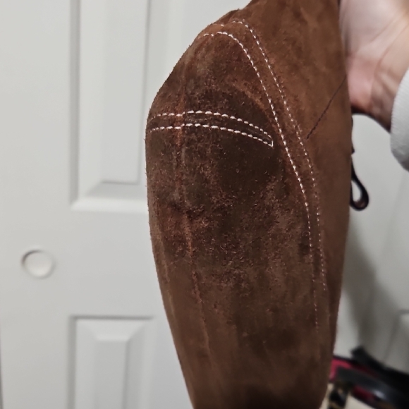 Coach REHAB Dark Brown Suede Bag Crossbody with Tassel - Picture 8 of 13